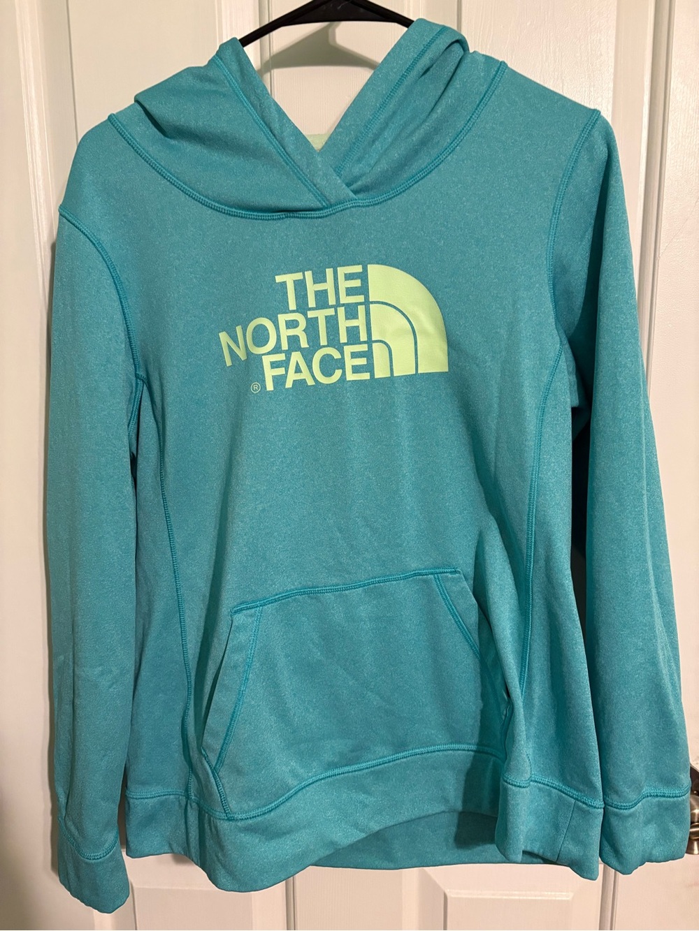 The North Face Aqua Pullover Hoodie with Neon Green Logo